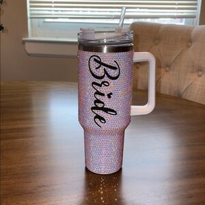 Bride Rhinestone Tumbler with Handle
